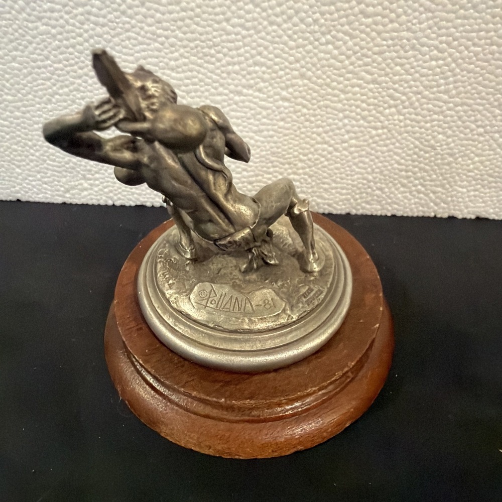 1982 Chilmark Crow Medicine Dancer Pewter‎ Sculpture Donald Polland 1168 Of 2500 - Picture 3 of 5